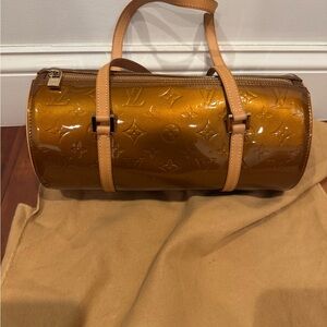 Louis Vuitton Papillon Monogram Vernis Bronze  bag and matching wallet.